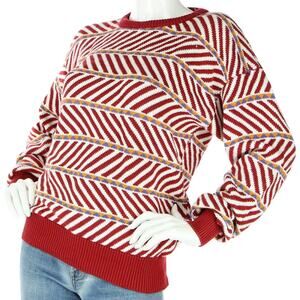 Vintage Henry Grethel Candy Cane Striped Knit Sweater
